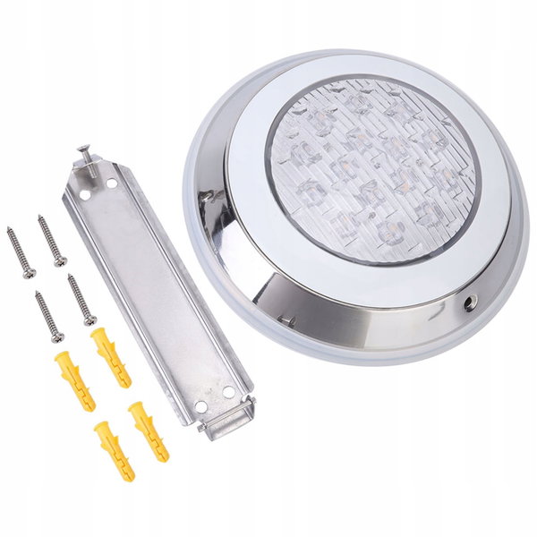 OŚWIETLENIE BASENU PODWODNE LED ODPORNY NA KOROZJĘ ŚREDNICA 22.5CM 12V 18W