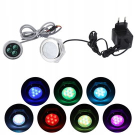 OŚWIETLENIE BASENU KOLOROWE LAMPA PODWODNE BASENU BASENOWE LED 12V 9W