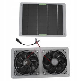 PANEL SOLARNY WENTYLATOR Z PODWÓJNY WYDECH WODOODPORNY DO SZKLARNI 100W 12V