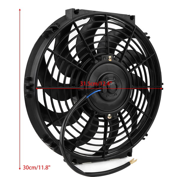WENTYLATOR DO SILNIKÓW SAMOCHODOWYCH CICHA PRACA 12V 80W 30x31.5 cm