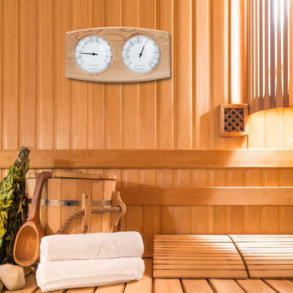 2 w 1 drewniany termohigrometr termometr higrometr sauna akcesoria do MO