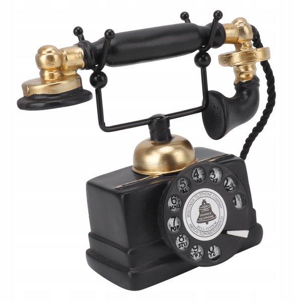 TELEFON STACJONARNY ORNAMENT STYL RETRO DO DEKORACJI BIURKA I JADALNI