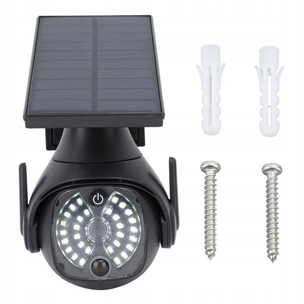 LAMPA SOLARNA Z CZUJNIK KSZTAŁT KAMERY MOŻNA CHRONI PRZED ZŁODZIEJAMI 300LM