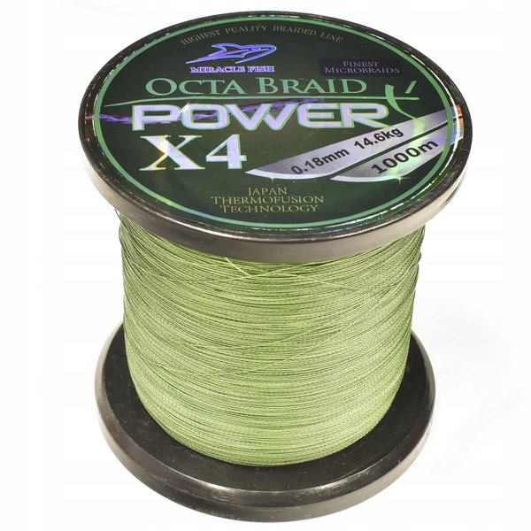 Plecionka Octa Braid Power X4 Green 0,16mm 1000m,