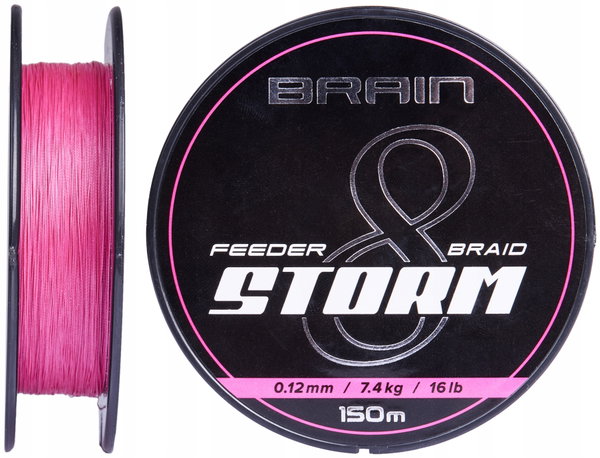 Plecionka Niewidoczna Brain Storm 8x Różowa 0.18mm 150m 12.2kg