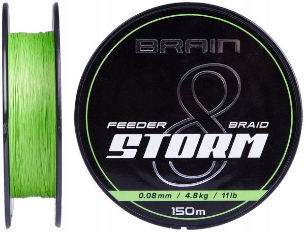 Plecionka Niewidoczna Brain Storm 8x Lime 0.18mm 150m 12.2kg