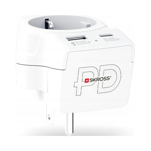 Adapter SKROSS z Polski do USA z ładowarką USB-C | USB-A | Power Delivery