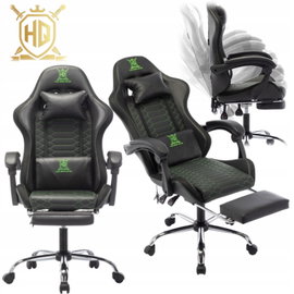 Fotel gamingowy dla dorosłych, ergonomiczny fotel do gier z podnóżkiem