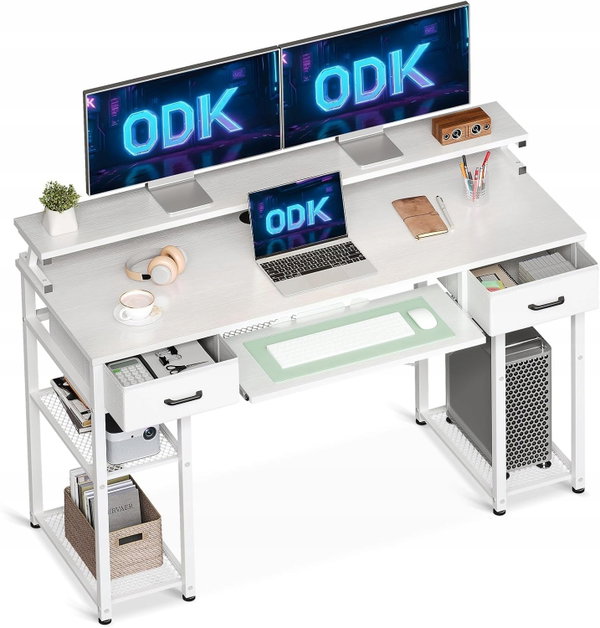 BIURKO KOMPUTEROWE 120X48X90CM SZUFLADY STOJAK NA MONITOR