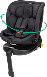 FOTELIK SAMOCHODOWY OBROTOWY 360 I-SIZE ISOFIX 40–150 CM 0–12 LAT CZARNY