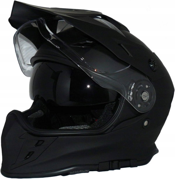 KASK MOTOCYKLOWY Z OSŁONĄ PRZECIWSŁONECZNĄ I WIZJEREM ECE