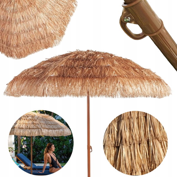 Hawajski parasol ogrodowy z oświetleniem LED