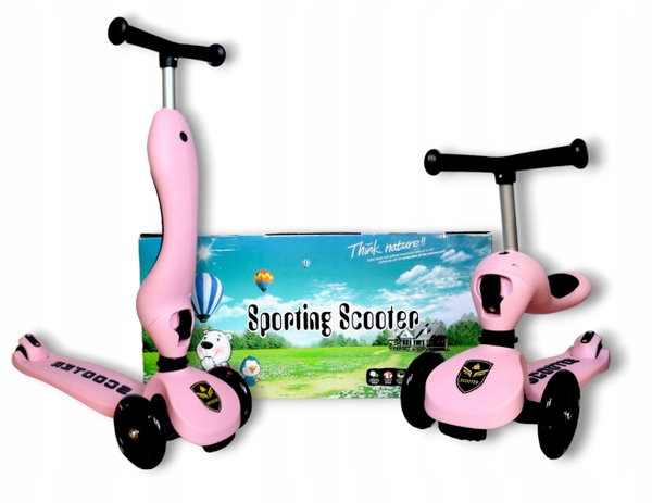 Hulajnoga, Różowy, 57.5 x 17.5 x 26.5cm