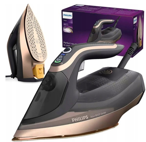 Philips Azur z serii 8000 Żelazko Parowe - 85 g/min Ciągłej Pary 260g Turbo