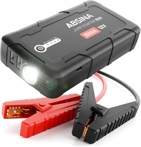 ROZRUSZNIK SAMOCHODOWY 1500A 12V POWERBANK LATARKA