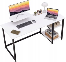 BIURKO KOMPUTEROWE 140CM STOJAK NA MONITOR BIAŁE
