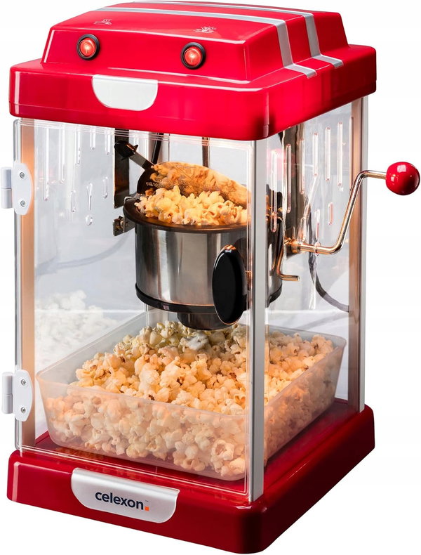 MASZYNA DO POPCORNU RETRO STAL NIERDZEWNA MIESZADŁO POWŁOKA ANTYPRZYWIER