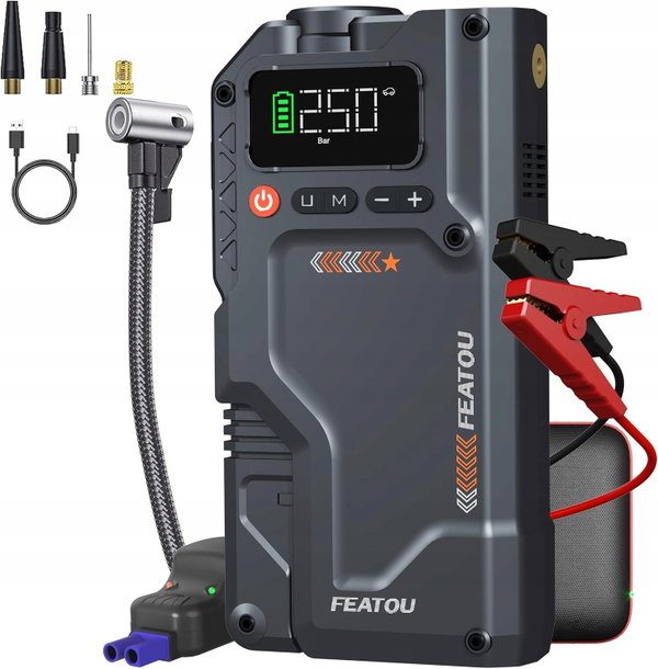 ROZRUSZNIK SAMOCHODOWY 6500A KOMPRESOR 150PSI POWERBANK