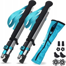 KIJKI TREKKINGOWE SKŁADANE Z WŁÓKNA WĘGLOWEGO REGULOWANE 110-130 CM