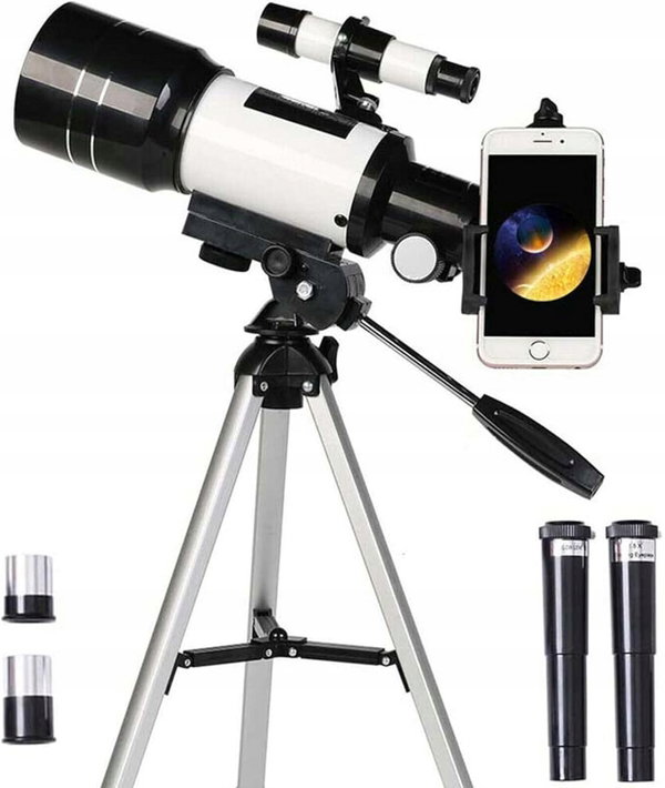 TELESKOP DZIECIĘCY ASTRONOMICZNY STATYW 15X–150X 70MM