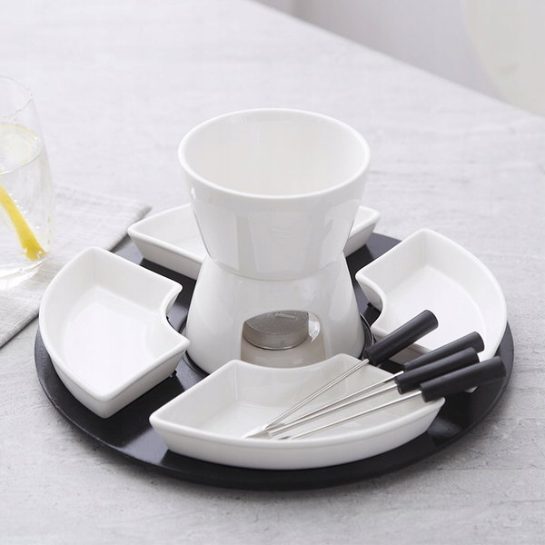 Elektryczny zestaw do fondue dla 8 osób, 1,5 litra, widelce, 1000 W