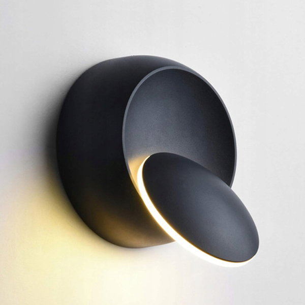 LAMPA ŚCIENNA LED 5W NOWOCZESNA CZARNA KINKIET
