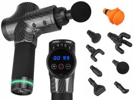 Pistolet do masażu z możliwością regulacji 30 poziomów mocy 6 głowic