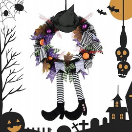 Wieniec na Halloween, 33 cm, dekoracja na Halloween, wieniec na drzwi