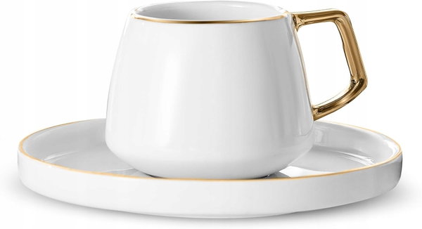 FILIŻANKI DO KAWY TURECKIEJ 12 ELEMENTÓW 90 ML ZŁOTE