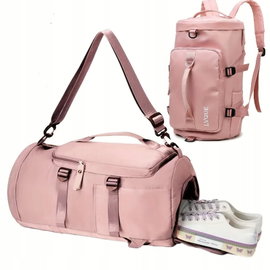 Torba sportowa dla kobiet i mężczyzn – z kieszenią na buty, 30L, różowa