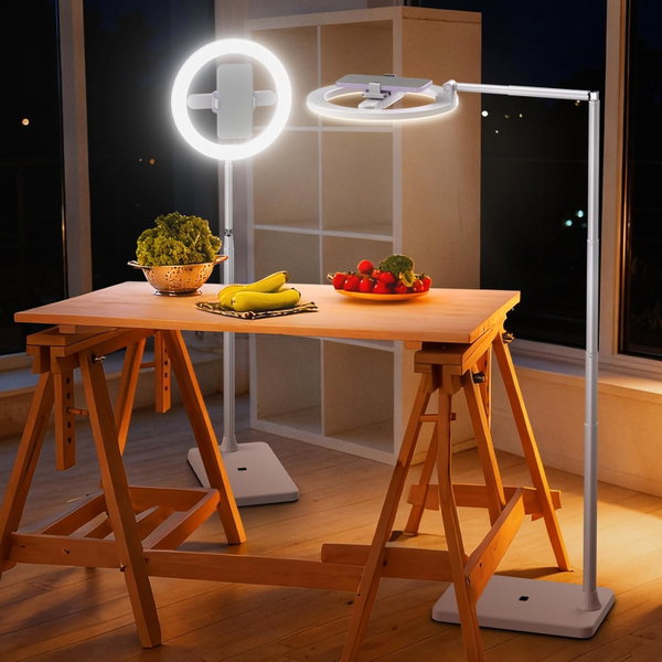 LAMPA PIERŚCIENIOWA LED 25,4 CM STATYW UCHWYT TELEFONU