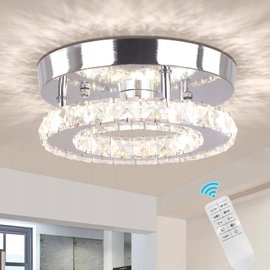 ŻYRANDOL KRYSZTAŁOWY LED ŚCIEMNIALNY SUFITOWY 25 CM