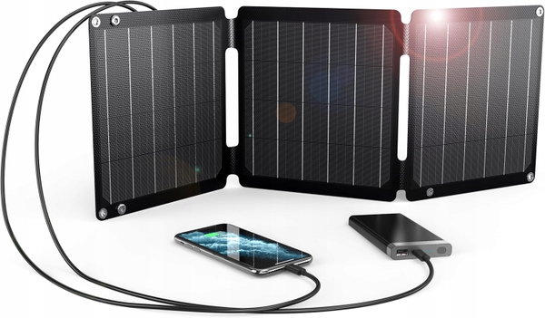 PANEL SŁONECZNY 21W SKŁADANY USB-C USB-A WODOODPORNY