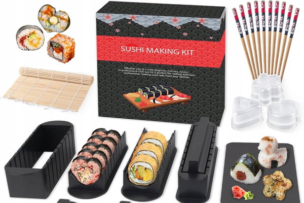 AKCESORIA DO ROBIENIA SUSHI 20 ELEMENTÓW FORMY MATA PAŁECZKI