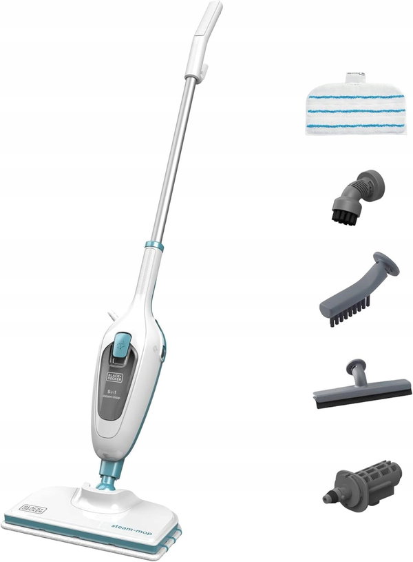 MOP PAROWY 5W1 1300W AUTODEZYNFEKCJA 180° STOPA 15S START AKCESORIA