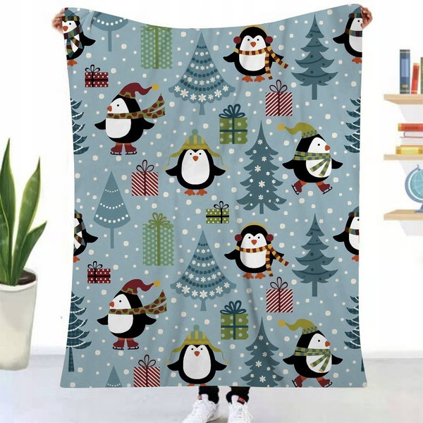 Koc flanelowy z granulowanym wzorem, trwały, ciepły, 125 x 150 cm, khaki