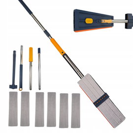Płaski mop szenilowy, z 4 podkładkami, 127 cm, głowica 360°, z mikrofibry
