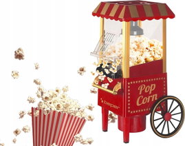 MASZYNA DO POPCORNU RETRO 1200W BEZTŁUSZCZOWA GORĄCE POWIETRZE CZERWONA