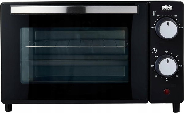 MINI PIEKARNIK ELEKTRYCZNY 10L 650W TERMOSTAT TIMER 230°C SZKLANE DRZWI