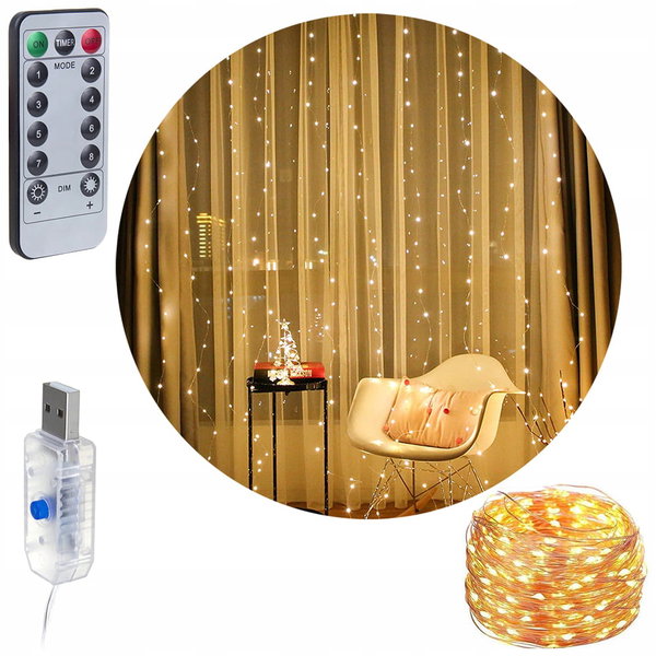 Girlanda świetlna, 15 m, 120 diod LED, na zewnątrz/wewnątrz, 8 trybów