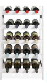REGAŁ NA WINO BAMBUSOWY 20 BUTELEK 5-POZIOMOWY BIAŁY