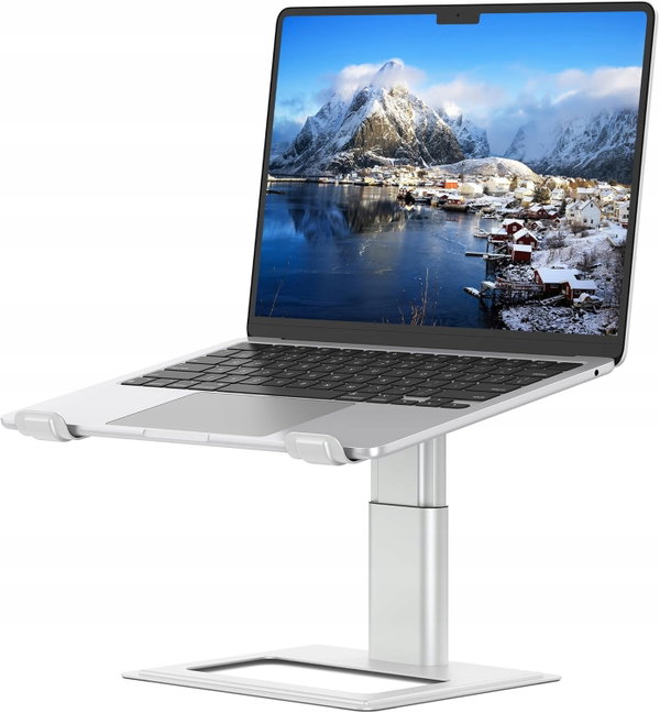 STOJAK NA LAPTOP REGULOWANY ALUMINIOWY 10-17,3" SREBRNY