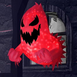 DUCH NADMUCHIWANY NA HALLOWEEN 140 CM Z OBRACAJĄCĄ SIĘ CZERWONĄ LED
