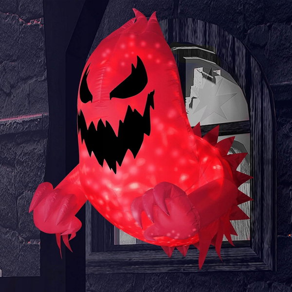 DUCH NADMUCHIWANY NA HALLOWEEN 140 CM Z OBRACAJĄCĄ SIĘ CZERWONĄ LED