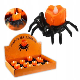 Dekoracja na Halloween, pająk, podgrzewacze, 12 sztuk LED podgrzewaczy