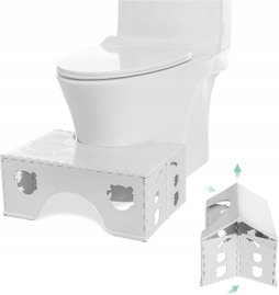 TABORET TOALETOWY SKŁADANY FIZJOLOGICZNY DO WC BIAŁY