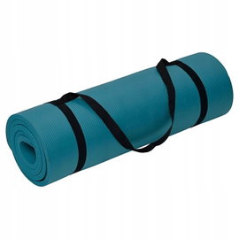 Mata do jogi i pilatesu (13 mm), 180 cm, z paskiem do noszenia, czarna