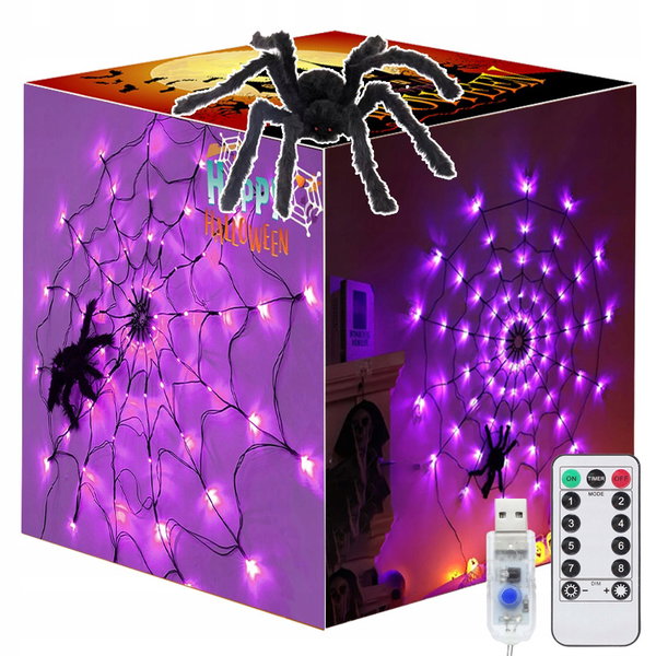 Światła okienne na Halloween, 3 sztuki, oświetlenie LED