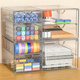 ORGANIZER AKRYLOWY Z 7 SZUFLADAMI 2 SZT. PRZEZROCZYSTY
