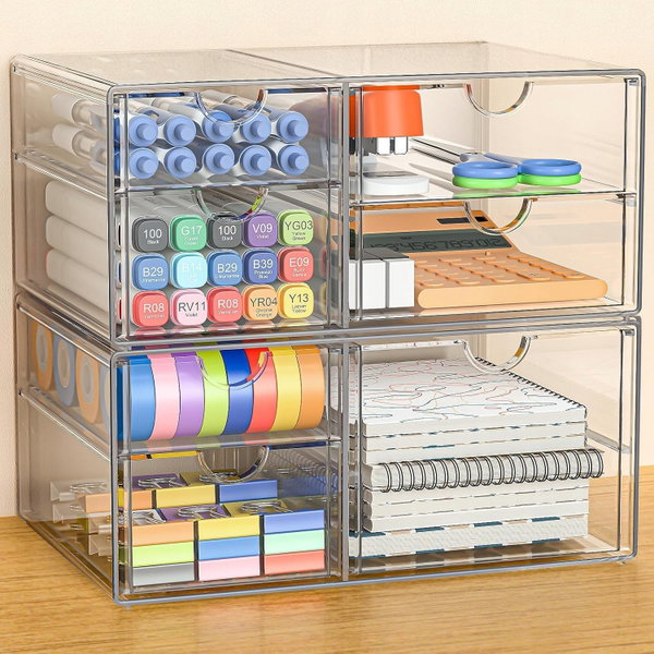 ORGANIZER AKRYLOWY Z 7 SZUFLADAMI 2 SZT. PRZEZROCZYSTY